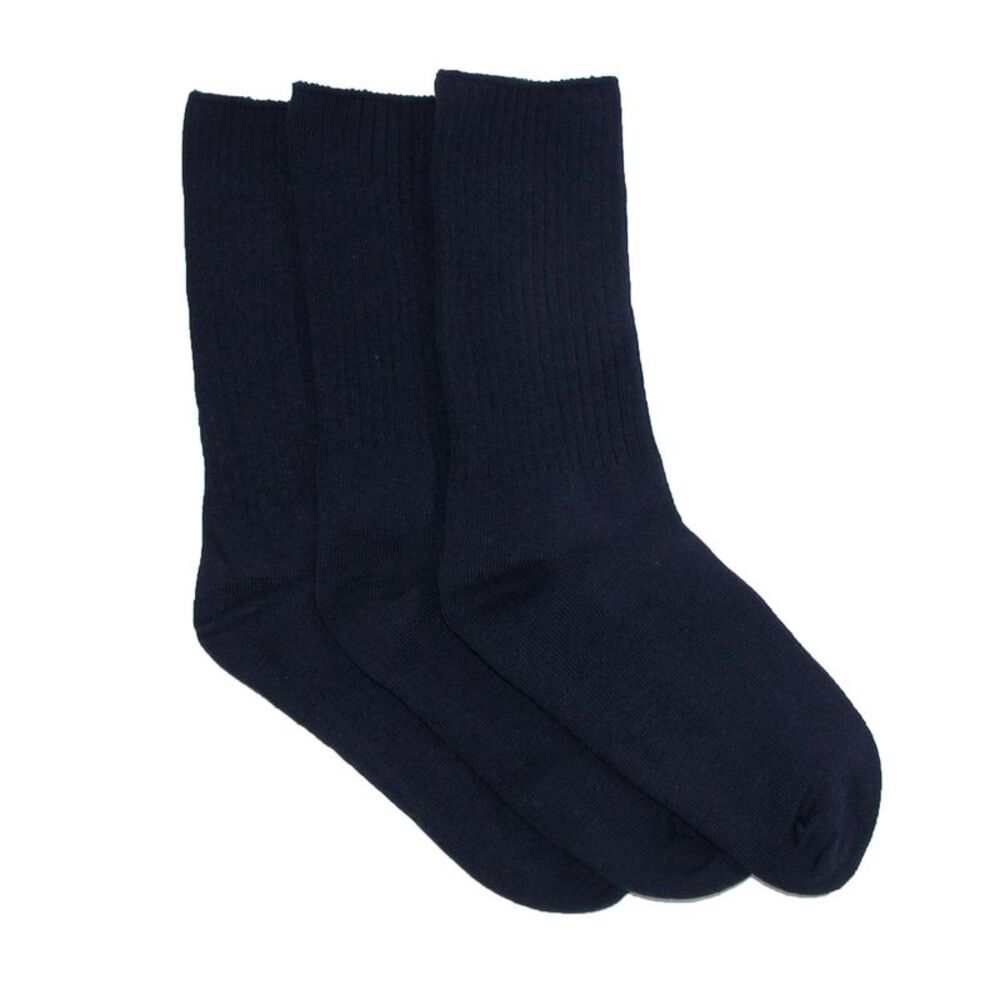 Jefferies Socks Kids' Cotton Seamless Toe Casual Crew Sock (Pack of 3)